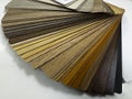 many thin wooden samples for interior Royalty Free Stock Photo