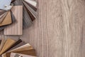 Many thin wooden samples for interior Royalty Free Stock Photo