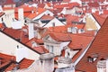 Many tiled roofs in Prague Royalty Free Stock Photo
