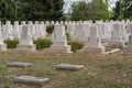 Many tombs in rows, graves on military cemetery