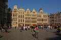 Many tourists on Brussels Grand Place square Royalty Free Stock Photo