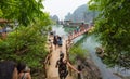 Many tourists in Ha Long Bay, Vietnam