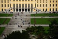 Many tourists in the palace in vienna