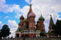 Many tourists are visiting in St. Basil's Cathedral,Red Square, Moscow,Russia Royalty Free Stock Photo