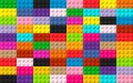 Many toys blocks in different colours. Colorful plastic bricks. Seamless vector pattern background Royalty Free Stock Photo