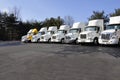 Many tractor trailers