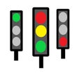 Many traffic light with white background.