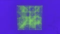 Many translucent connected. edges creating cubic shape in digital space. Motion. Colorful glowing 3D figure