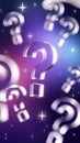 Question marks floating in space representing important questions