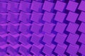 Many transparent purple 3D cubes in space