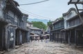 Many traveler at The HengdianÃ¢â¬â¢s world studio for shooting film studio, The traditional ancient village Chinese screen in the