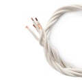 Many twisted electrical wires on white background Royalty Free Stock Photo
