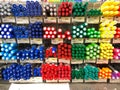 Many type of pens on shelf for sale in B2S store