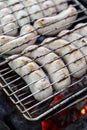 Many uncooking sausage for grilled barbecue Royalty Free Stock Photo