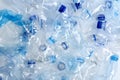 Many used plastic bottles as background, top view. Recycling problem Royalty Free Stock Photo