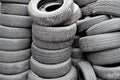 Many used tyres