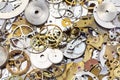 Many used watch spare parts close up Royalty Free Stock Photo