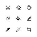 Set of drawing and editing icons for web and mobile. Simple and perfect vectors.