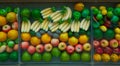 Many varieties fruits collected of backgrounds