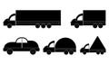 Many Vehicles Icon - Truck Icon - Van Symbol - Traveling Motor Car vehicle - Truck icon, isolated. Flat design