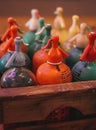 vintage soda and sparkling water dispensers in different colors Royalty Free Stock Photo