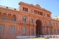 Many Visitors Waiting for Visiting the Famous Casa Rosada or the Pink House, Presidential Palace in Buenos Aires, Argentina Royalty Free Stock Photo