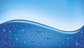 Water drops on blue background with place for text Royalty Free Stock Photo