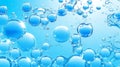 Many water drops on blue background suitable for copy text Royalty Free Stock Photo