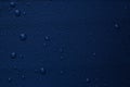 Many water drops on bright blue background Royalty Free Stock Photo