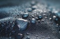 Many water drops on waterproof impregnated textile. Royalty Free Stock Photo