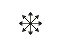 Many ways arrow icon. Vector illustration. Royalty Free Stock Photo