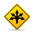 Many ways road vector sign