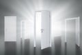 Many ways to choose from, open doors. Decision making Royalty Free Stock Photo