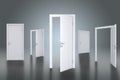 Many ways to choose from, open doors. Decision making Royalty Free Stock Photo