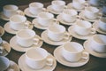 Many white coffee cups or tea of empty Royalty Free Stock Photo