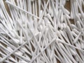 Many white color plastic Cotton swabs