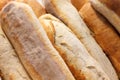 Many white crusty loafs of bread Royalty Free Stock Photo