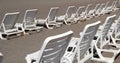 Many White Lounge Chairs Royalty Free Stock Photo