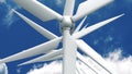 Many wind power generators on sky background. Royalty Free Stock Photo
