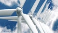 Many wind power generators on sky background. Royalty Free Stock Photo