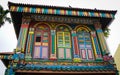 Many windows of the house in Little India, Singapore