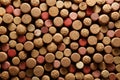 Many wine bottle corks as background, top view Royalty Free Stock Photo