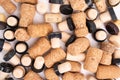 Many Wine Corks Closeup. Wine corks on white background Royalty Free Stock Photo