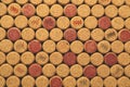Many wine corks with different dates as background, top view Royalty Free Stock Photo