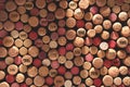 Many wine corks with different dates as background, top view Royalty Free Stock Photo