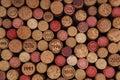 Many wine corks with different dates as background, top view Royalty Free Stock Photo