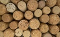 Many wine corks of different design, top down shot from above. Royalty Free Stock Photo