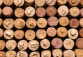 Many wine corks, macro view