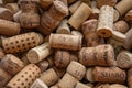 Many wine corks texture closeup. Wine bar backdrop Royalty Free Stock Photo