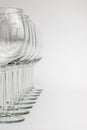 Many wine glasses in a row Royalty Free Stock Photo